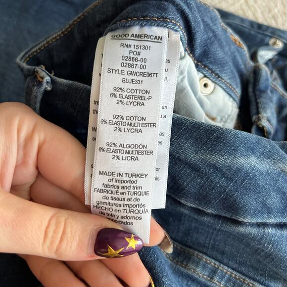 Good American Good Waist Crop Skinny Jeans Size 12/31 - Picture 6 of 8